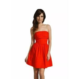 JACK By BB Dakota Womens Red Strapless Dress Fit and Flare Size Medium